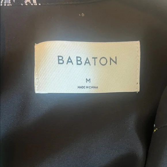 Babaton Black Trench Coat with Cream Accents - Picture 4 of 6